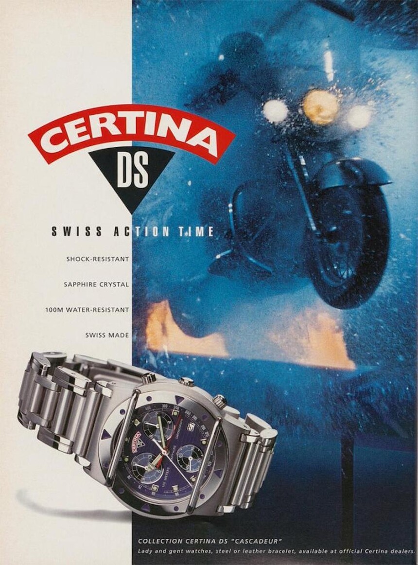 Reklama na Certina DS Cascadeur z 90. let.