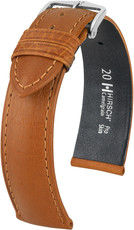 Kožený řemínek Hirsch Camelgrain Pro Skin L 01009010-2, hnědý, teletina, délka L, Quick Release
