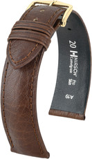 Kožený řemínek Hirsch Camelgrain L 01009015-1, hnědý, teletina, délka L, Quick Release