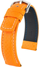 Kožený řemínek Hirsch Carbon L 02592076-2, oranžový, teletina, délka L, Quick Release