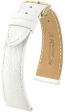 Kožený řemínek Hirsch Genuine Croco L 18920800, bílý, krokodýlí kůže, délka L, Quick Release