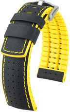 Kožený řemínek Hirsch Robby L 0917294050-4, černý, teletina/přírodní kaučuk, délka L, Quick Release