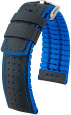 Kožený řemínek Hirsch Robby L 0918094050-4, černý, teletina/přírodní kaučuk, délka L, Quick Release