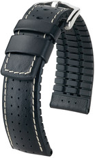 Kožený řemínek Hirsch Tiger L 0915075050-2, černý, teletina/přírodní kaučuk, délka L, Quick Release