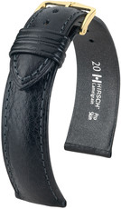 Kožený řemínek Hirsch Camelgrain L 01009050-1, černý, teletina, délka L, Quick Release