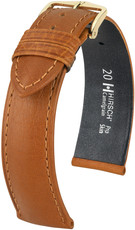 Kožený řemínek Hirsch Camelgrain L 01009010-1, hnědý, teletina, délka L, Quick Release