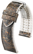 Kaučukový řemínek Hirsch Stone M 0920044131-2, šedý, kameny/přírodní kaučuk, délka M, Quick Release