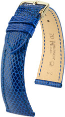 Kožený řemínek Hirsch London L 04366085-1, modrý, ještěrčí kůže, délka L, Quick Release