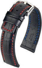 Kožený řemínek Hirsch Grand Duke XL 02528250-2, černý, teletina, délka XL, Quick Release