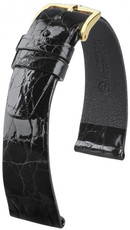 Kožený řemínek Hirsch Prestige M 02208150-1, černý, krokodýlí kůže, délka M, Quick Release