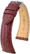 Kožený řemínek Hirsch Regent M 04107169-2, červený, aligátoří kůže, délka M, Quick Release