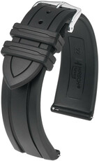 Kaučukový řemínek Hirsch Hevea L 40458850-2, černý, přírodní kaučuk, délka L, Quick Release