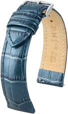 Kožený řemínek Hirsch Duke Metallic M 01027180-2, modrý, teletina, délka M, Quick Release