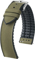 Textilní řemínek Hirsch Arne L 0925090040-2, zelený, textil/přírodní kaučuk, délka L, Quick Release
