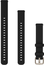 Silikonový řemínek Garmin 14mm (pro Lily 2), černý, + prodloužená část, Quick Release