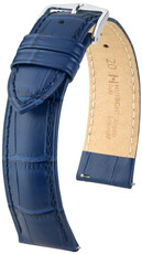 Kožený řemínek Hirsch Duke S 01028380-2, modrý, teletina, délka S, Quick Release