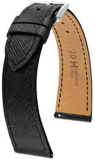 Kožený řemínek Hirsch Giffone M 01875150-2, černý, teletina, délka M, Quick Release