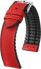 Textilní řemínek Hirsch Arne L 0925090020-2, červený, textil/přírodní kaučuk, délka L, Quick Release