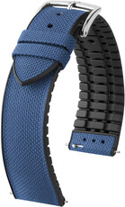 Textilní řemínek Hirsch Arne M 0925090180-2, modrý, textil/přírodní kaučuk, délka M, Quick Release