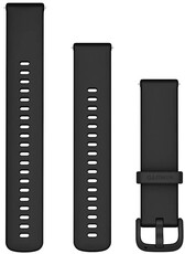 Silikonový řemínek Garmin 20mm (pro Venu, Venu Sq, Venu 2 plus aj.), černý V2, Quick Release, + prodloužená část
