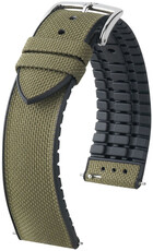 Textilní řemínek Hirsch Arne M 0925090140-2, zelený, textil/přírodní kaučuk, délka M, Quick Release