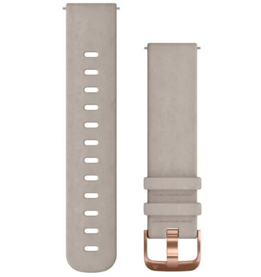 Kožený řemínek Garmin 20mm (pro Venu, Venu Sq, Venu Sq 2, Venu 2 plus aj.), šedý, Quick Release