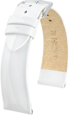 Kožený řemínek Hirsch Diva M 01536100-2, bílý, teletina, délka M, Quick Release