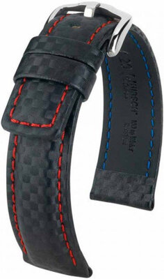 Kožený řemínek Hirsch Carbon L 02592052-2, černý, teletina, délka L, Quick Release