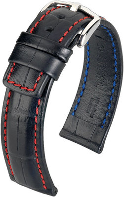 Kožený řemínek Hirsch Grand Duke L 02528050-2, černý, teletina, délka L, Quick Release