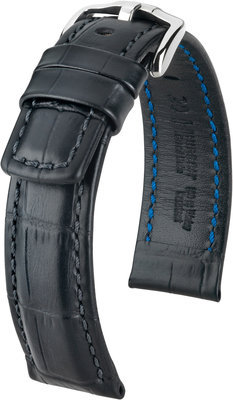 Kožený řemínek Hirsch Grand Duke L 02528051-2, černý, teletina, délka L, Quick Release