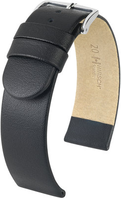 Kožený řemínek Hirsch Scandic L 17872050-2, černý, teletina, délka L, Quick Release