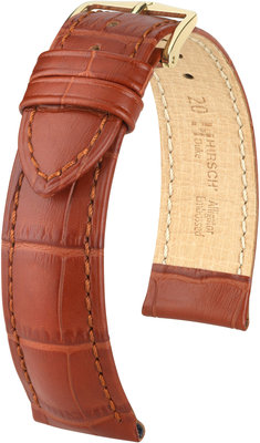 Kožený řemínek Hirsch Duke L 01028070-1, hnědý, teletina, délka L, Quick Release