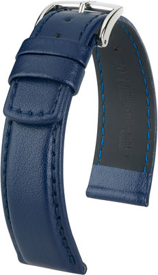 Kaučukový řemínek Hirsch Runner L 04002080-2, modrý, teletina/přírodní kaučuk, délka L, Quick Release