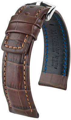 Kožený řemínek Hirsch Grand Duke L 02528010-2, hnědý, teletina, délka L, Quick Release