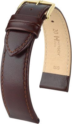 Kožený řemínek Hirsch Osiris L 03475010-1, hnědý, teletina, délka L, Quick Release