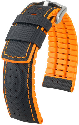 Kožený řemínek Hirsch Robby L 0917694050-4, černý, teletina/přírodní kaučuk, délka L, Quick Release