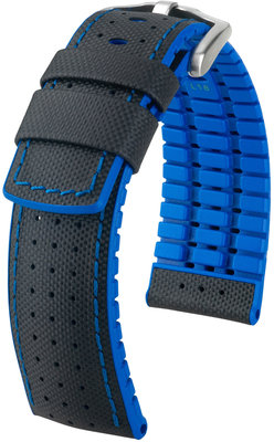 Kožený řemínek Hirsch Robby L 0918094050-4, černý, teletina/přírodní kaučuk, délka L, Quick Release