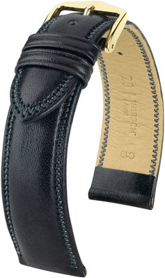 Kožený řemínek Hirsch Ascot M 01575050-1, černý, teletina, délka M, Quick Release