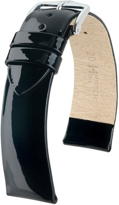 Kožený řemínek Hirsch Diva M 01536151-2, černý, teletina, délka M, Quick Release