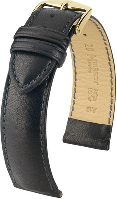 Kožený řemínek Hirsch Merino M 01206150-1, černý, ovčí kůže, délka M, Quick Release