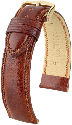 Kožený řemínek Hirsch Ascot L 01575070-1, hnědý, teletina, délka L, Quick Release