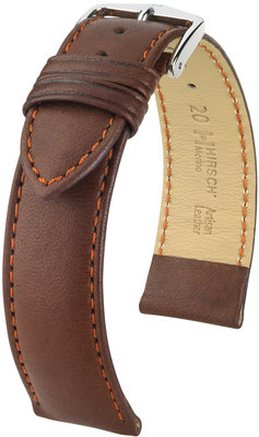 Kožený řemínek Hirsch Merino L 01206070-2, hnědý, ovčí kůže, délka L, Quick Release