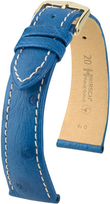 Kožený řemínek Hirsch Massai Ostrich L 04362084-1, fialový, pštrosí kůže, délka L, Quick Release