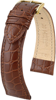 Kožený řemínek Hirsch Aristocrat M 03828110-1, hnědý, teletina, délka M, Quick Release
