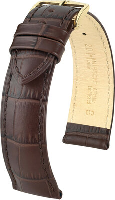 Kožený řemínek Hirsch Duke L 01028010OE-1, hnědý, teletina, délka L, Quick Release