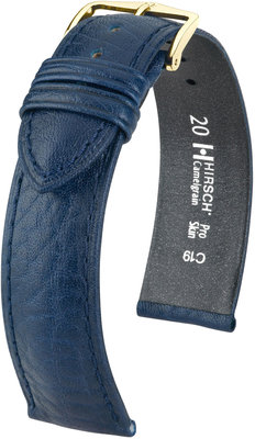 Kožený řemínek Hirsch Camelgrain L 01009080-1, modrý, teletina, délka L, Quick Release