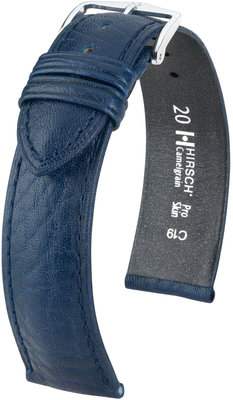 Kožený řemínek Hirsch Camelgrain L 01009080-2, modrý, teletina, délka L, Quick Release