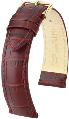 Kožený řemínek Hirsch Duke M 01028160-1, červený, teletina, délka M, Quick Release