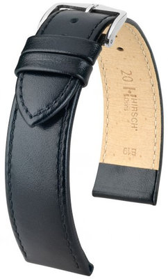 Kožený řemínek Hirsch Osiris M 03475150-2, černý, teletina, délka M, Quick Release