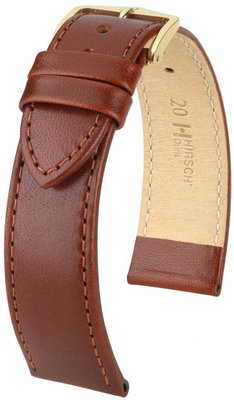 Kožený řemínek Hirsch Osiris L 03475015-1, hnědý, teletina, délka L, Quick Release